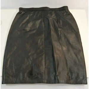 Cosa Nova Black Leather  Pencil Skirt Vintage